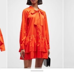 NWT - Harshman - Laverne Orange Bow-Tie Dress - M